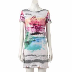 Abstract Sequin Shift Dress